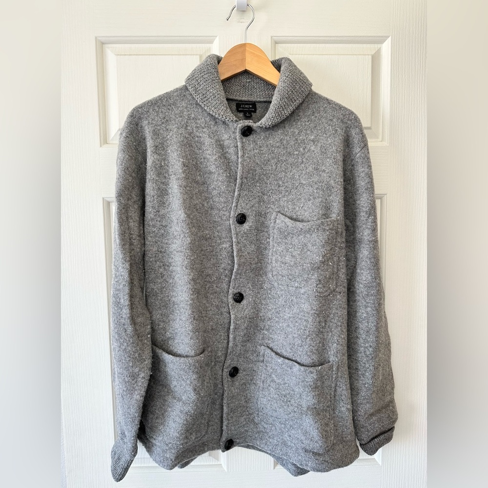 J. Crew Men’s Lambswool Shawl Collar Cardigan - in size large
